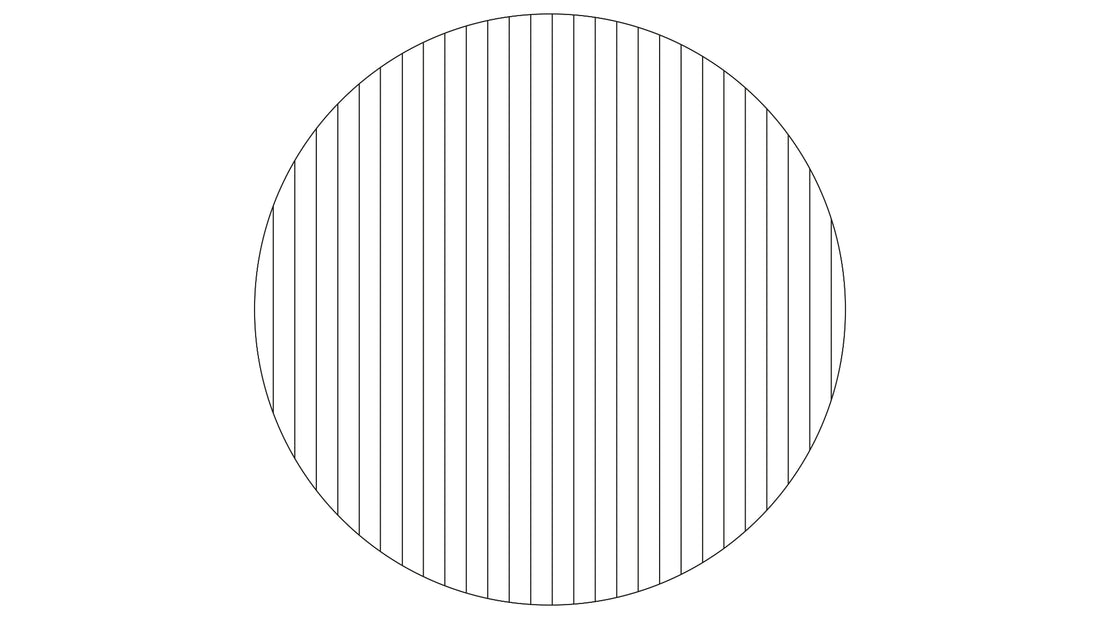 Runder Kleine Wolke Creativo Badteppich Linea mit feinen, geraden Streifen wird von oben gezeigt.