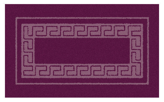 Der Kleine Wolke Creativo Badteppich Meandro 436 zeigt ein lila Meander-Muster.