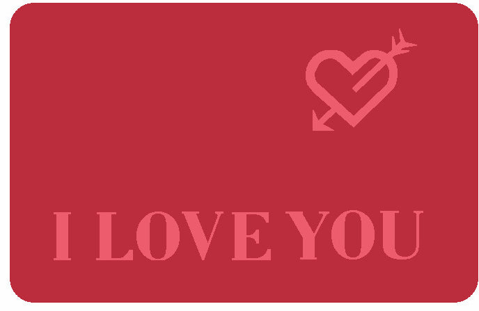 Roter Kleine Wolke Creativo Badteppich Messagio mit Herzpfeil und Schriftzug I LOVE YOU.