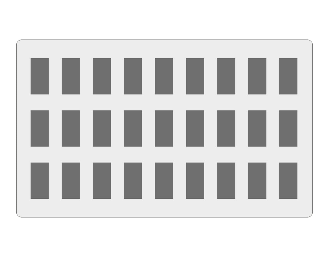 Badteppich Kleine Wolke Creativo Messagio 60x100 mit grauen Rechtecken auf hellem Grund ist zu sehen.
