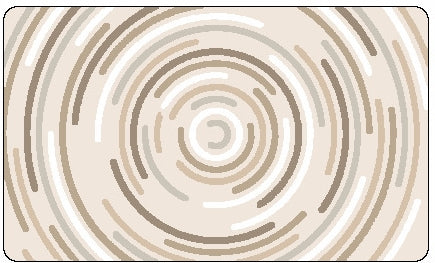 Beiger Kleine Wolke Creativo Badteppich Novero mit kreisförmigem, mehrfarbigem Linienmuster.