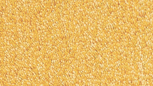 Gelber, hochfloriger Badteppich in Mimose-Farbe in Detailansicht ist zu sehen.