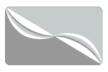 Illustration eines Badteppichs mit geschwungenem Muster in Grautönen.