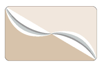 Illustration eines Badteppichs mit geschwungenem Muster in Beige.