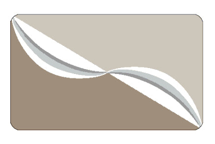 Illustration eines Badteppichs mit geschwungenem Muster in Taupe.