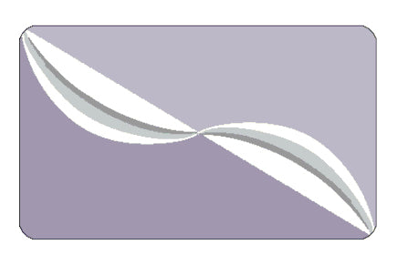 Illustration eines Badteppichs mit geschwungenem Muster in Fliederfarben.