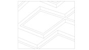 Skizze eines rechteckigen Badteppichs mit geometrischem Muster.