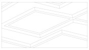 Skizze eines rechteckigen Badteppichs mit geometrischem Muster.