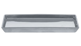 Rechteckige, flache Ablageschale in Grau für Badaccessoires aus Keramik