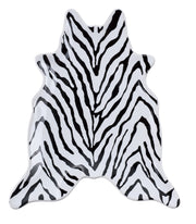 Weiße, tierfellförmige Ablageschale mit schwarzem Zebramuster aus Keramik