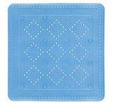 Quadratische blaue Badematte mit rutschhemmender Lochoberfläche aus Gummi