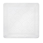 Quadratische weiße Badematte mit rutschhemmenden Noppen strukturiert