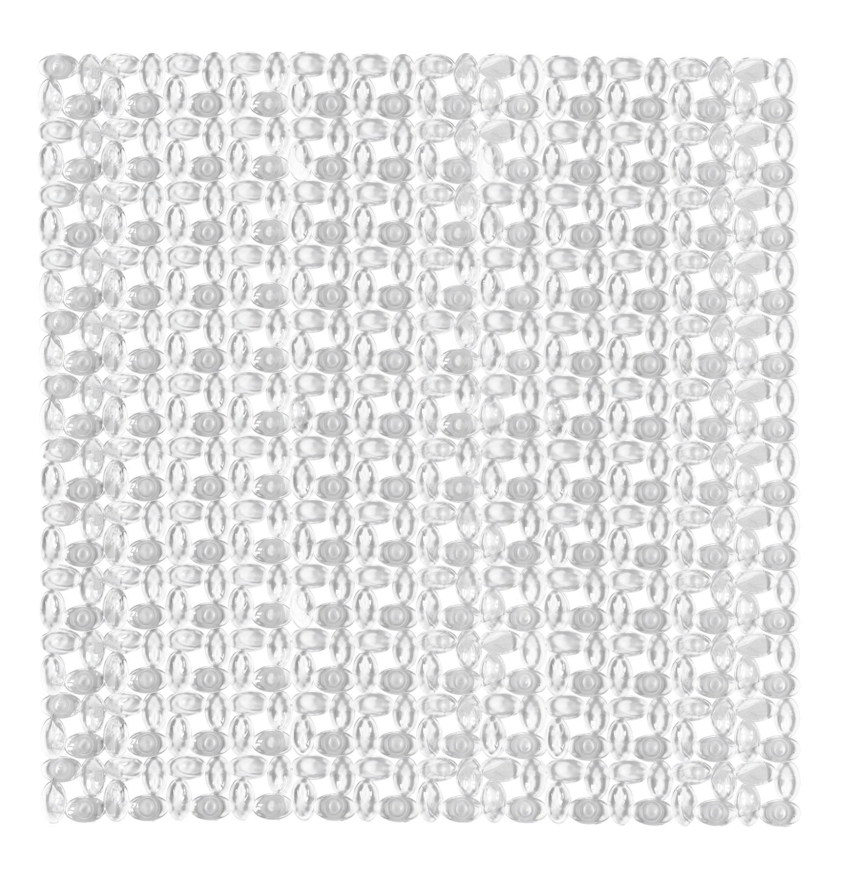 Duscheinlage IVY Clear 54x54 cm mit transparenter Noppenstruktur liegt flach auf hellem Untergrund.