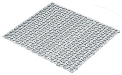 Quadratische silberne Mosaikmatte mit runden, glänzenden Elementen