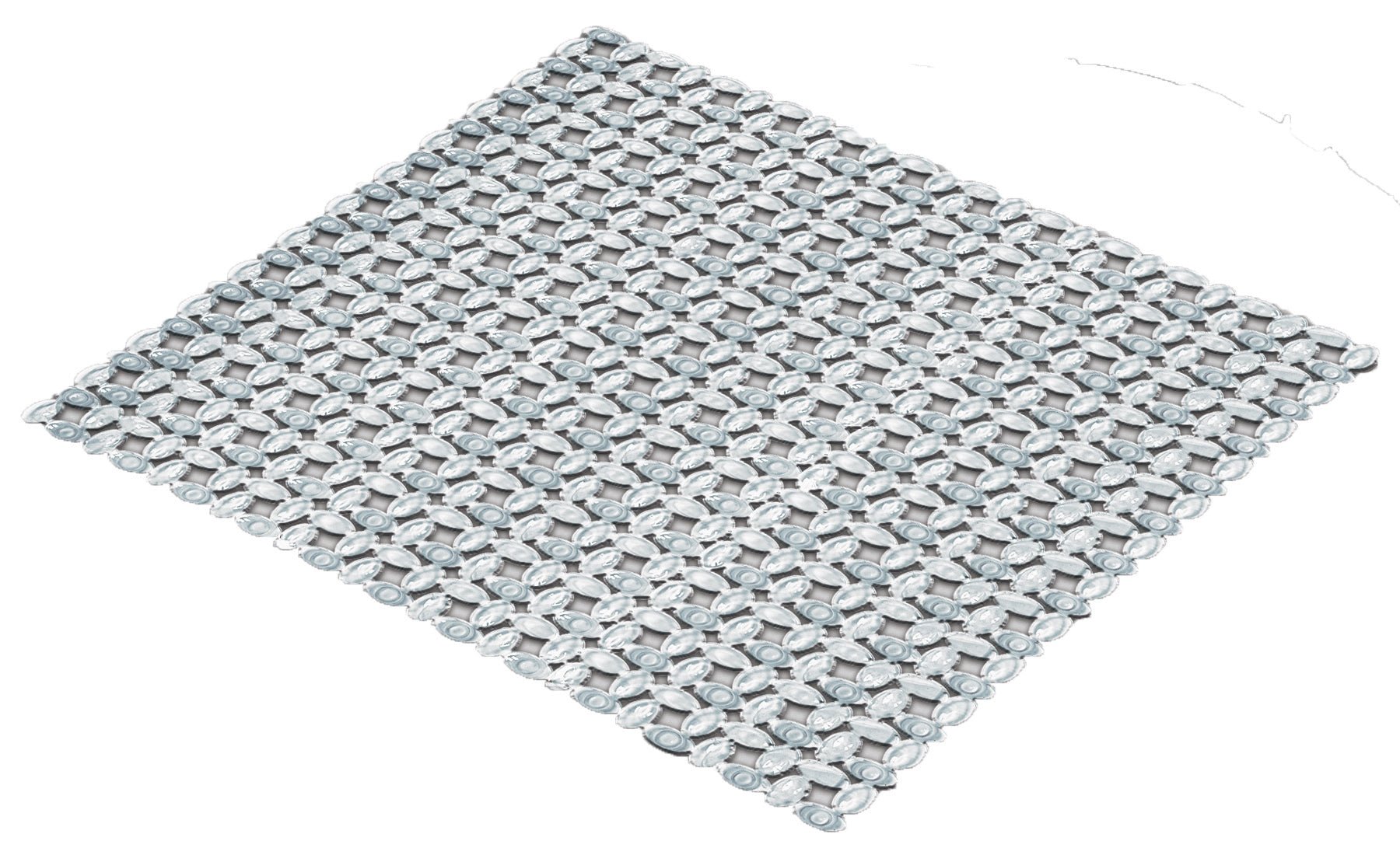 Duscheinlage IVY Clear 54x54 cm liegt flach und transparent mit runder Struktur auf hellem Untergrund.