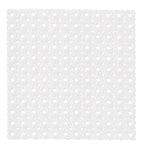 Weiße rechteckige Badematte mit vielen dichten runden Saugnäpfen unten