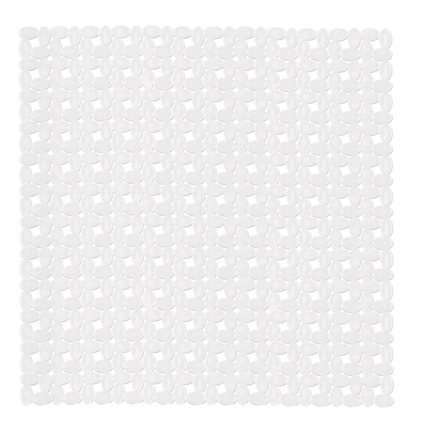 Die Duscheinlage IVY in Weiß mit 54x54 cm zeigt eine quadratische Matte mit runder Struktur.