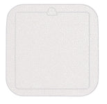 Quadratische, transparente Badematte mit Struktur und Aufhängelasche