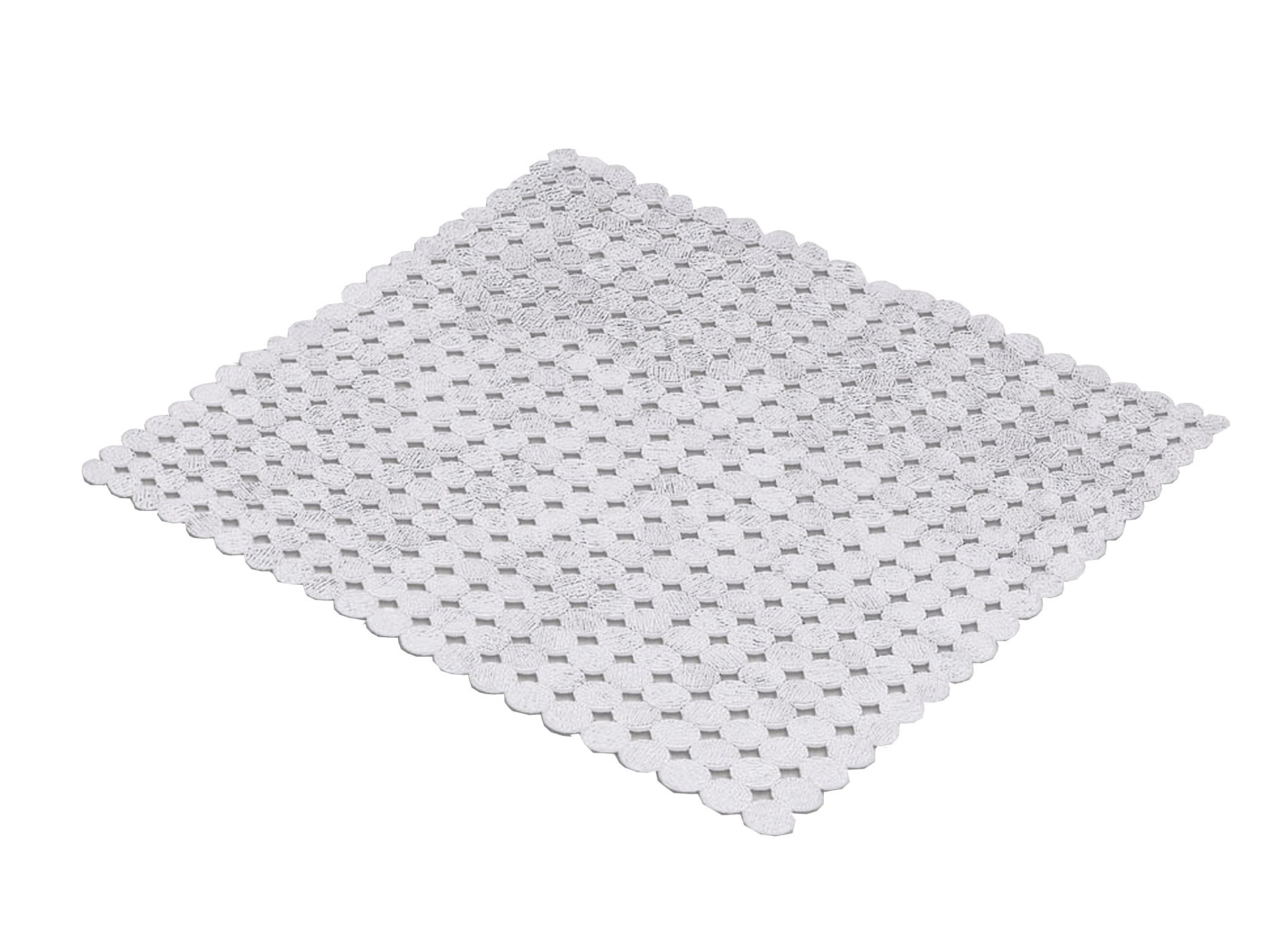 Duscheinlage SIGN Clear 55 x 55 cm liegt transparent als quadratische Matte auf weißem Hintergrund.