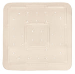 Quadratische beige Badewannenmatte mit Struktur und vielen Löchern