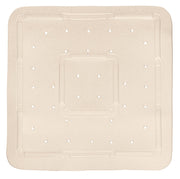 Duscheinlage SOFTY Natur 55 x 55 cm liegt quadratisch mit Lochmuster in einer Dusche.