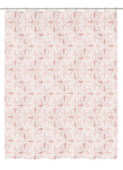 Duschvorhang PEVA BLOOM Pearl 180 x 200 cm mit rosa grafischem Muster im Badezimmer.