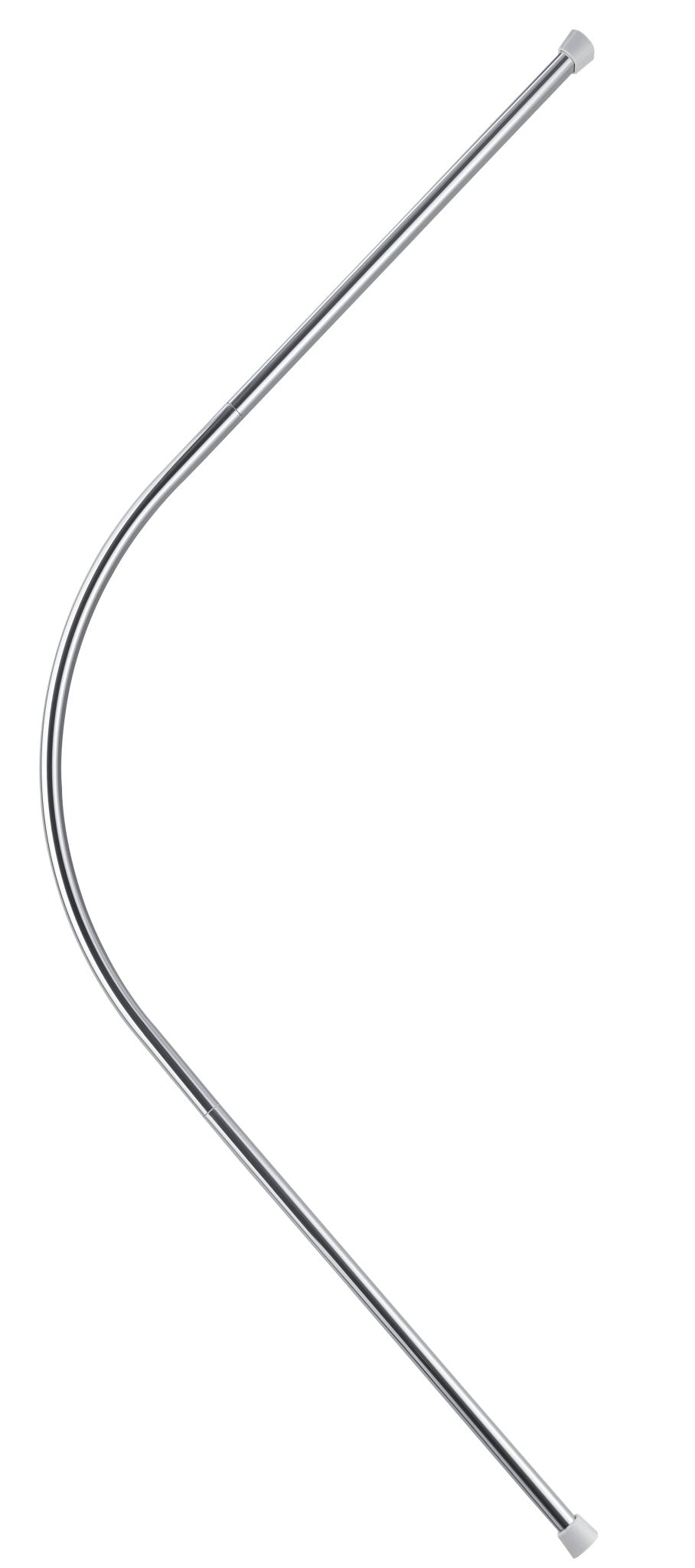 Gebogene Duschvorhangstange aus Chrom mit beidseitigen Wandhalterungen