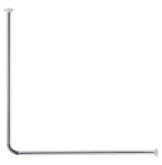 L-förmige Duschvorhangstange aus Chrom mit Decken- und Wandhalterung