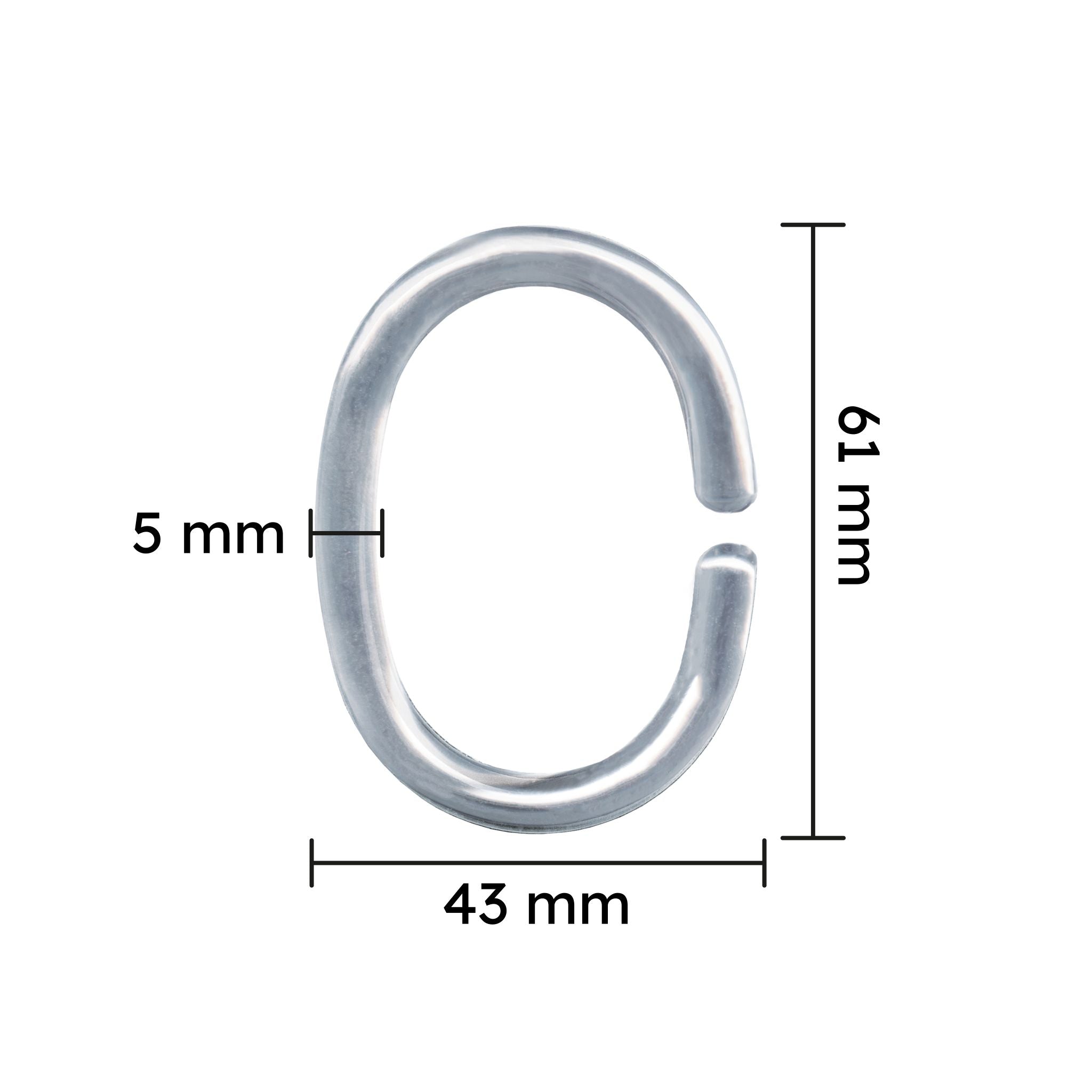 Duschvorhang-Ringe Silberfarben Set 12-teilig