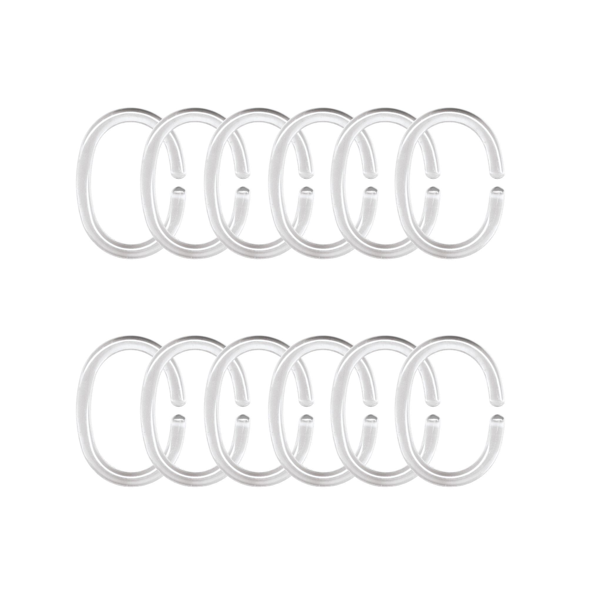 Duschvorhang-Ringe Glasklar Set 12-teilig