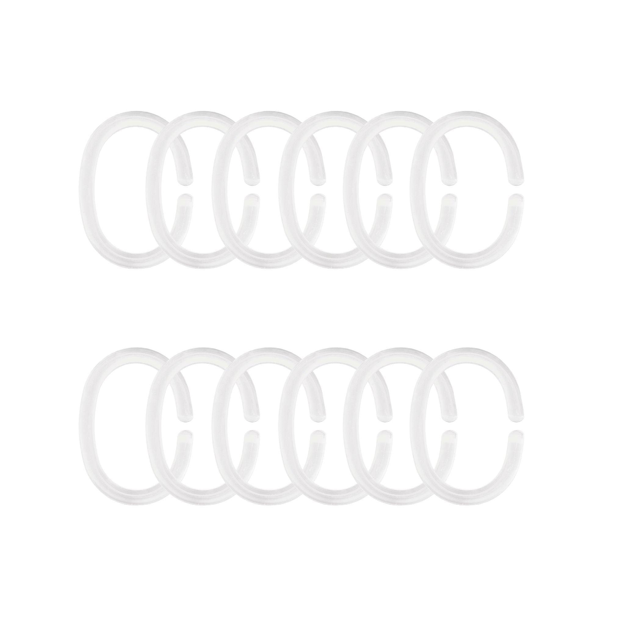 Duschvorhang-Ringe Weiß Set 12-teilig