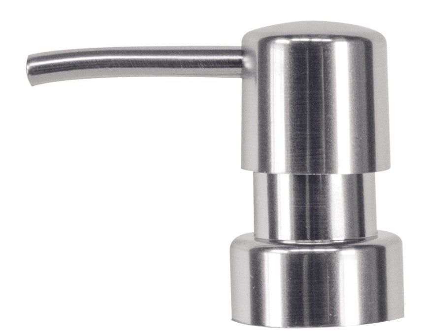 Ersatz-Spenderpumpe ALLEGRA in Chromfarben ist seitlich im Detail vor weißem Hintergrund zu sehen.