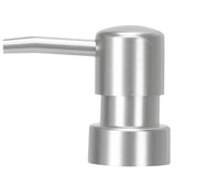 Ersatz-Spenderpumpe APOLLO aus Aluminium ist in Nahaufnahme seitlich zu sehen.