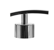 Verchromter Seifenspender-Pumpkopf mit leicht gebogenem Bedienhebel oben aus Metall