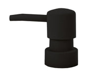 Schwarzer, zylindrischer Seifenspender-Aufsatz mit seitlichem Auslauf