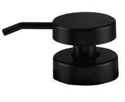 Schwarzer runder Seifenspender-Aufsatz mit kurzem schrägem Auslaufrohr