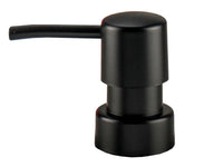 Schwarzer Seifenspender mit langem Auslauf im matten Metalldesign