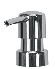 Die Ersatz-Spenderpumpe LUNO in Silberfarben wird in Nahaufnahme frontal dargestellt.