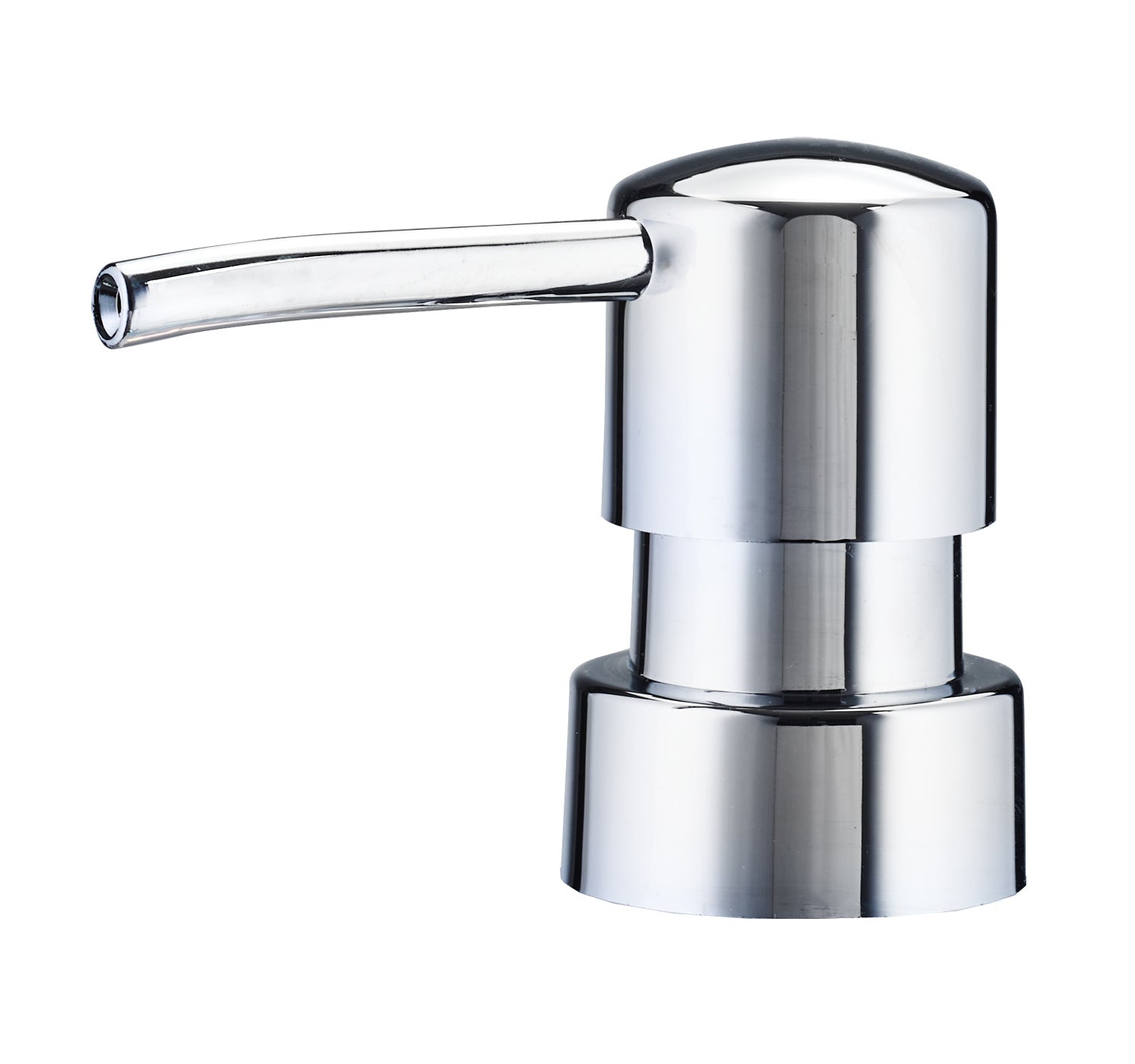 Verchromter Seifenspender-Aufsatz mit rundem Körper und langem Auslauf