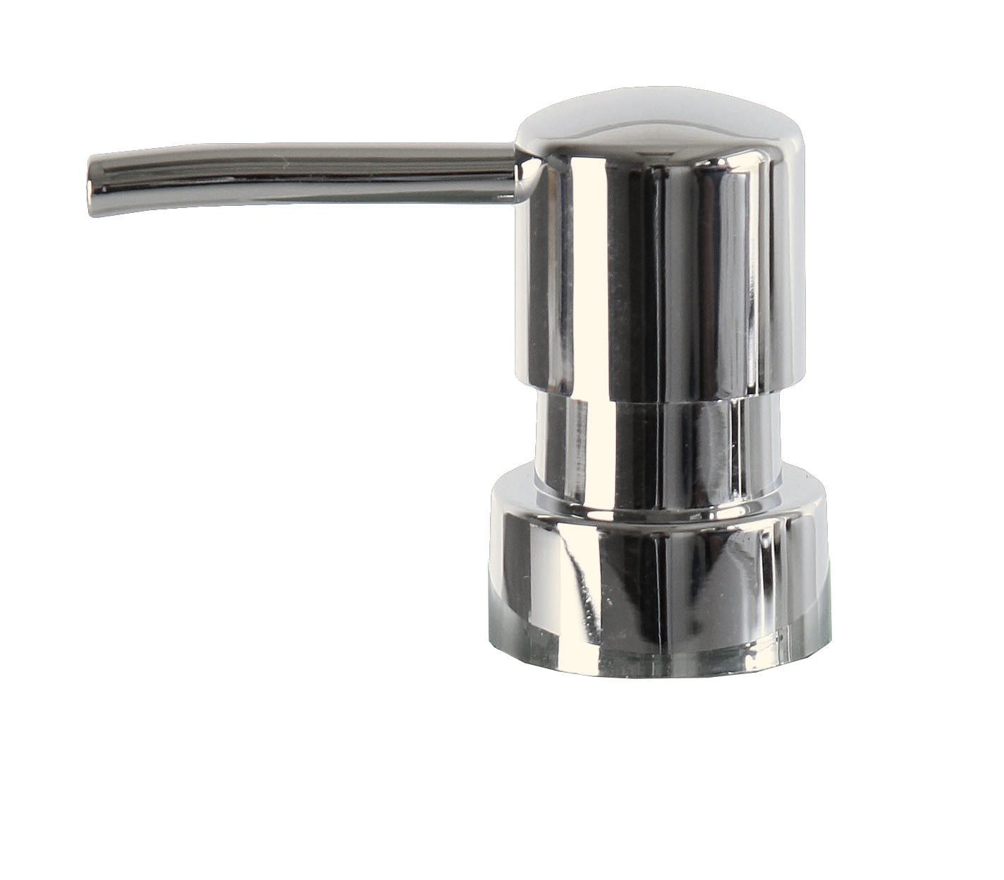 Chromfarbener Seifenspender-Aufsatz mit zylindischem Pumpkopf aus Metall