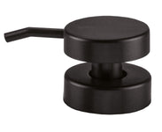 Schwarzer runder Seifenspender-Pumpkopf mit kurzem seitlichem Auslauf