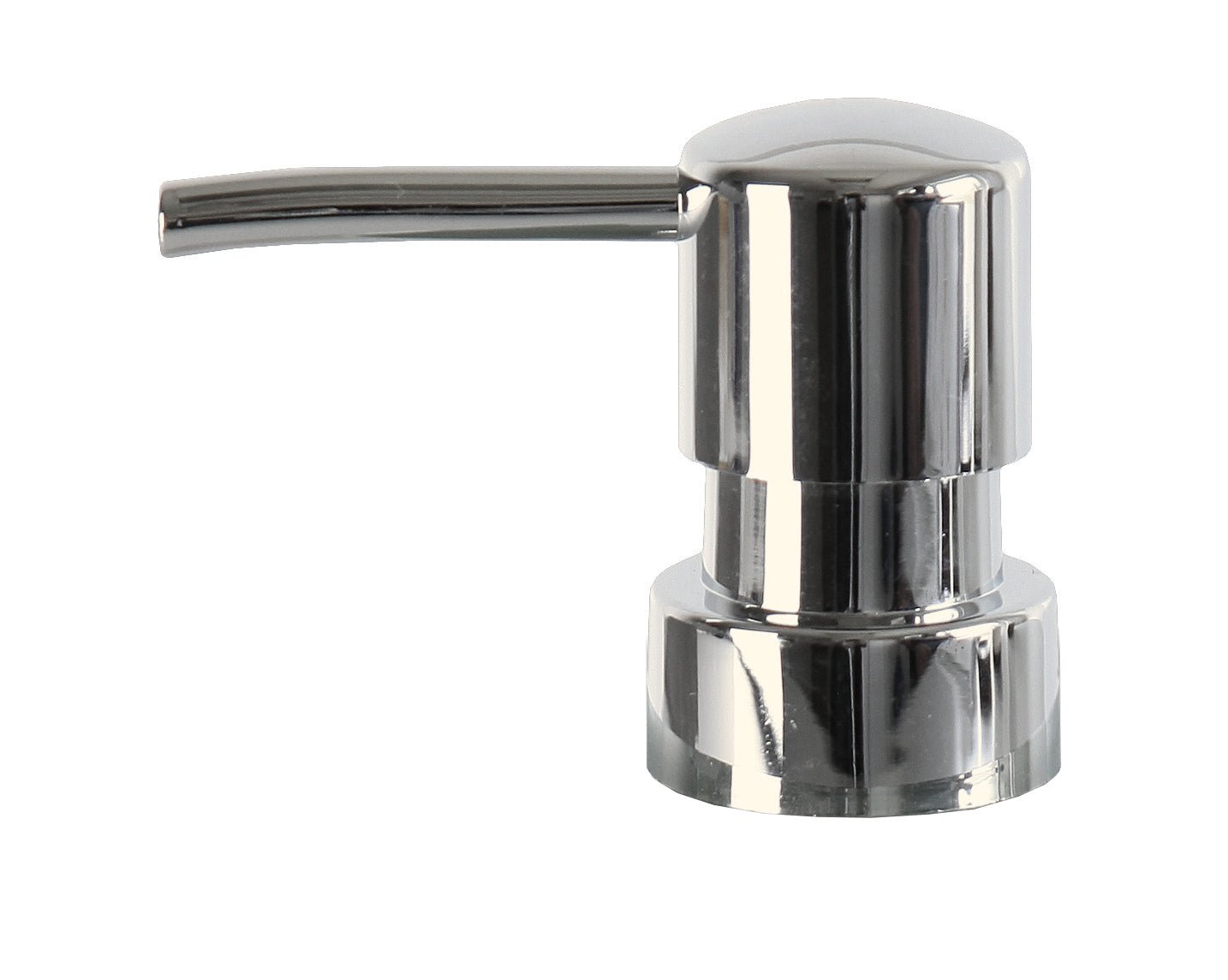 Verchromter Seifenspender-Aufsatz mit rundem Kopf und schmalem Auslauf