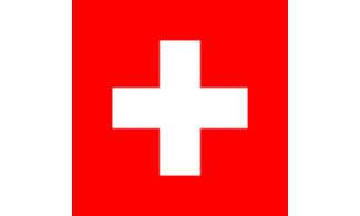 Das Bild zeigt eine rote Flagge mit einem weißen Kreuz auf rotem Hintergrund.