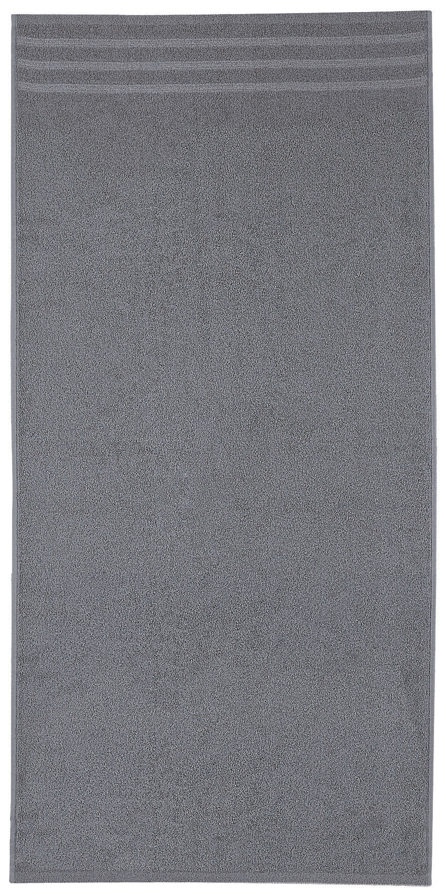 Das dunkelgraue Frottier Duschtuch ROYAL 70 x 140 cm liegt glatt ausgebreitet.