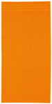 Einfarbig orangefarbenes Duschtuch mit schlichten Bordürenlinien