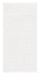 Weiße Badematte mit dezenten Querstreifen auf einfarbigem Hintergrund