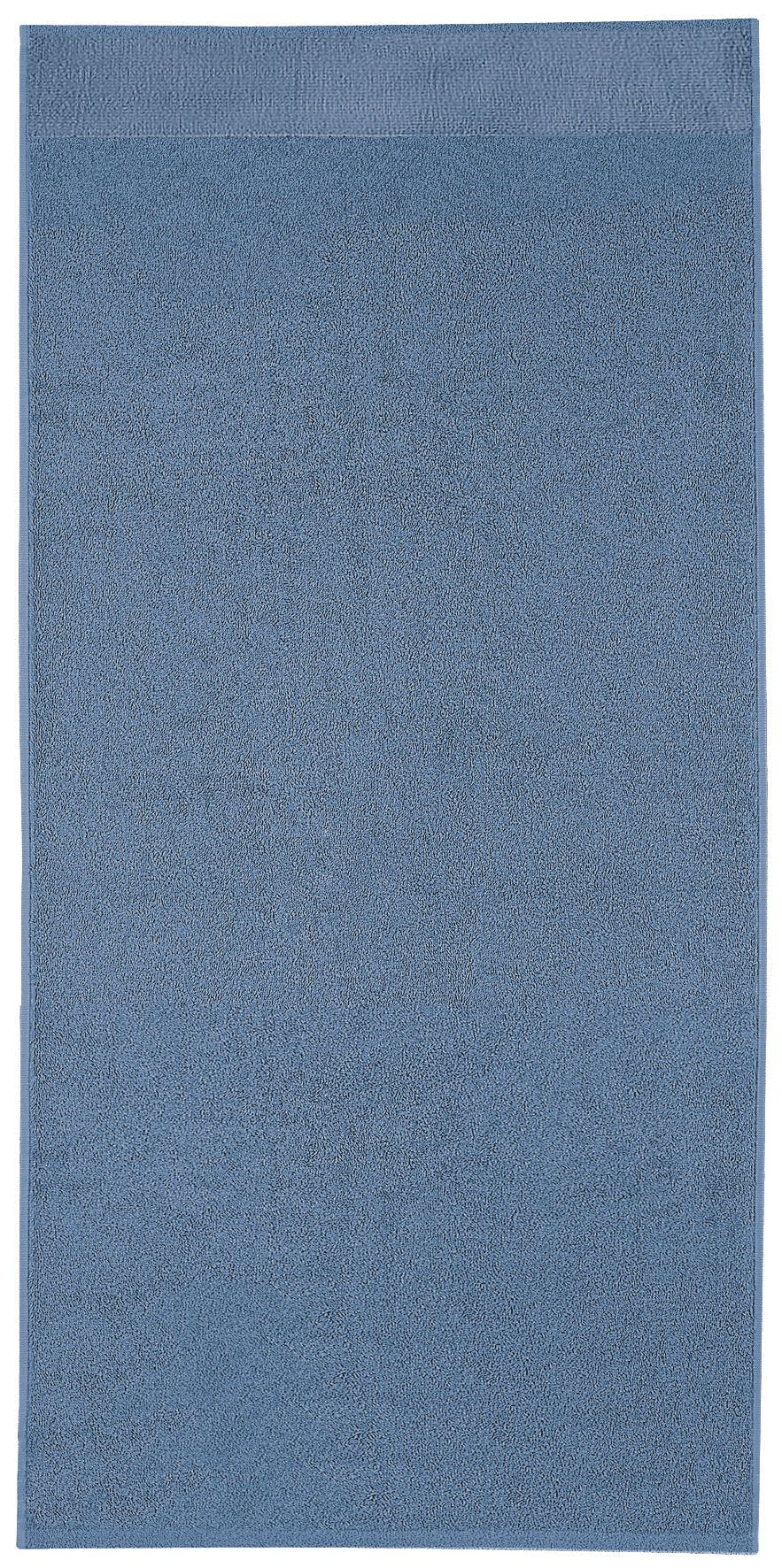 Einfarbig blaues Badhandtuch aus Frottee in rechteckiger Form groß