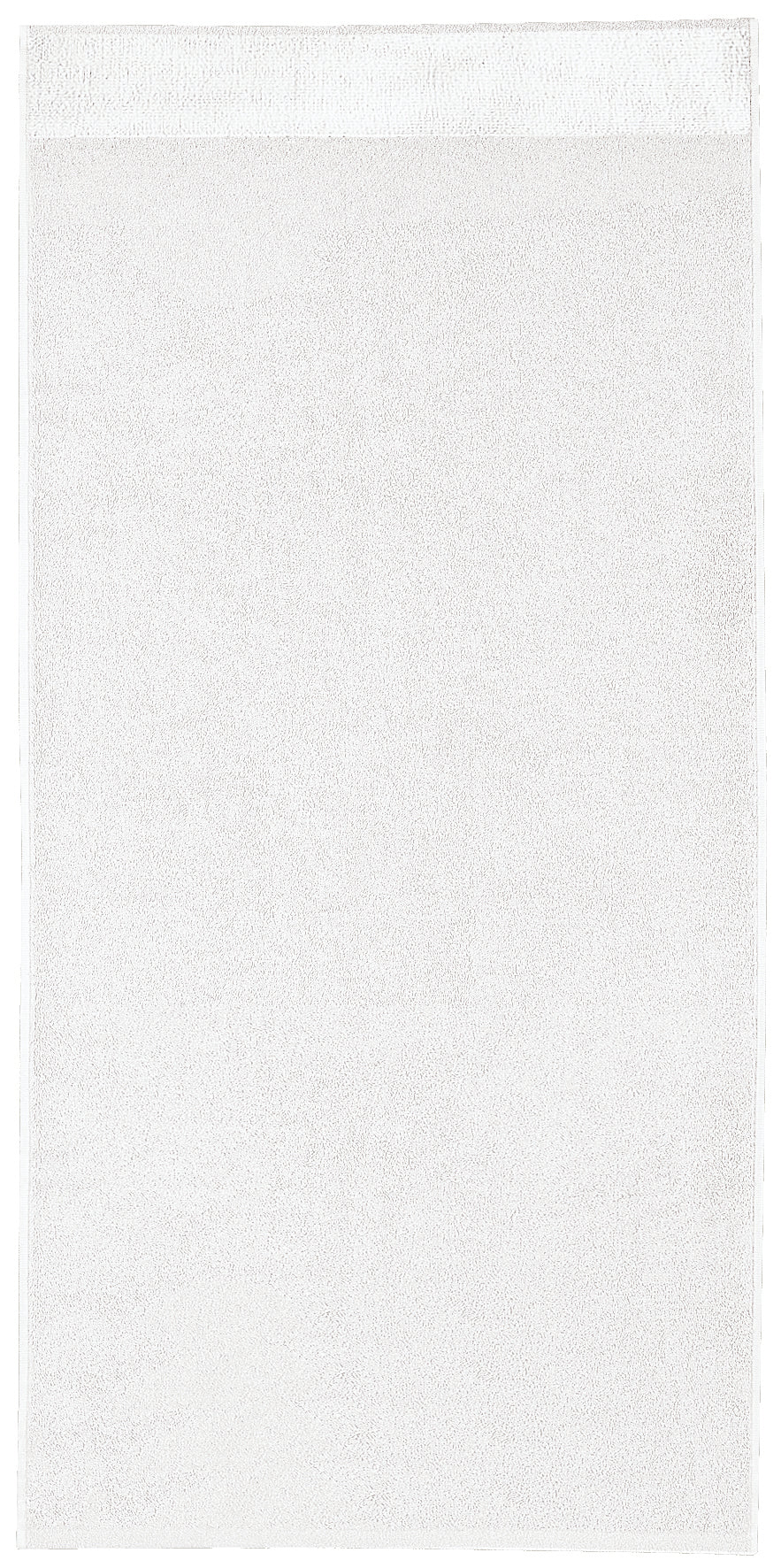 Weiße Frottee-Badematte mit Bordüre, flach ausgebreitet dargestellt