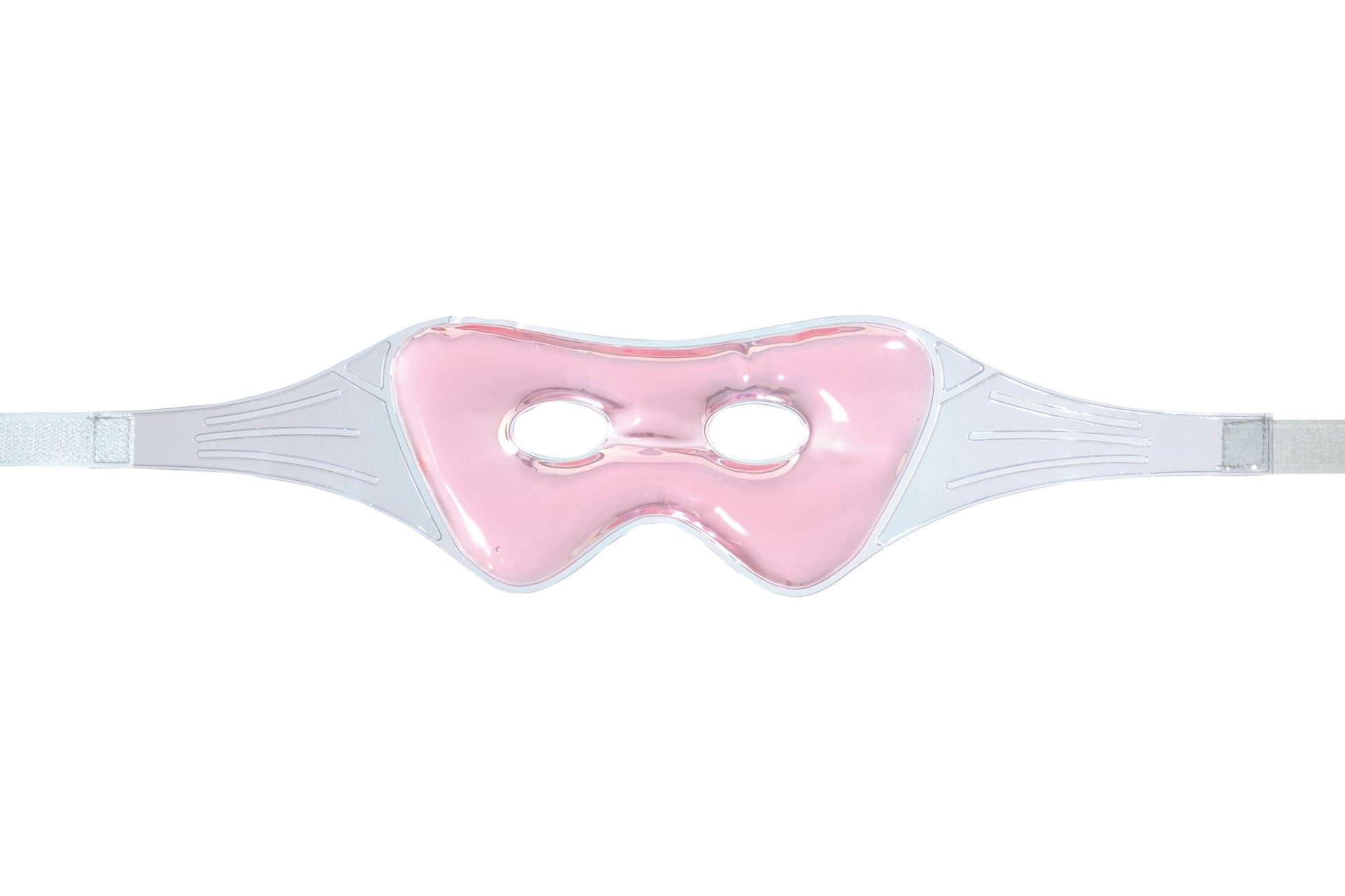 Rosa kühlende Gel-Augenmaske mit verstellbarem weißem Elastikband