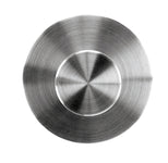 Runde Abdeckplatte aus gebürstetem Edelstahl mit konzentrischen Ringen
